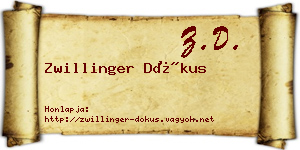 Zwillinger Dókus névjegykártya